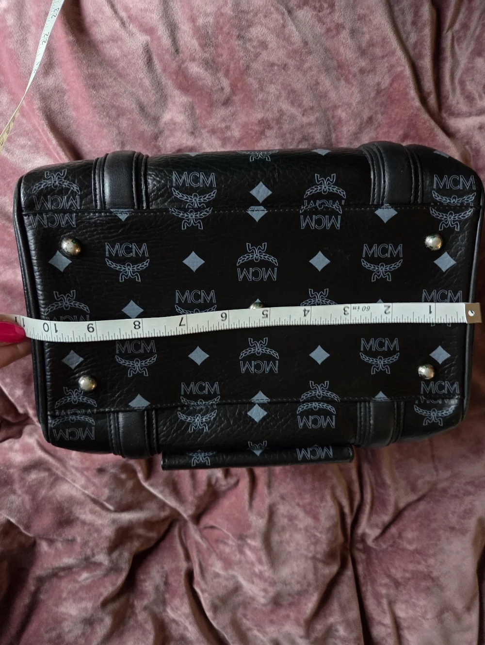 Authentic MCM Visetos Black Boston Bag